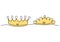 A crown of king and queen in continuous line drawing isolated on white background. A crown symbol of majesty king and queen. The