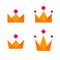 Crown king royal icon logo vector or premium quality golden award idea flat cartoon illustration symbol, concept of