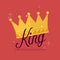 Crown with King typography