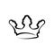 Crown line icon. King or royal crown line art icon for apps and websites. Design element. Vector.