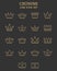 Crown line icon set