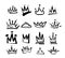 Crown logo graffiti icon. Black elements isolated on white background. Vector illustration.Queen royal princess.Black brush line.h