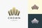 Crown logo in luxury and clean shape represent king and queen