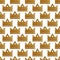 Crown pattern. Hand painted seamless background. Vintage gold illustration.