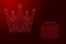 Crown Royal Imperial icon schematic from futuristic polygonal red lines and glowing stars for banner, poster, greeting card.