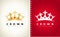 Crown with rubies logo vector. Jewel  logo design.