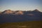 Crown shaped mountains at late afternoon with last sunrays in Puna Argentina, near Yavi town. North Argentina