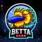 Crown tail Betta fish mascot. esport logo design