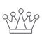 Crown thin line icon, royalty and leader, royal sign, vector graphics, a linear pattern on a white background.