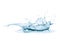 Crown water splash with swirl and drops, 3d vector