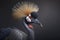 Crowned crane close-up. Generative AI