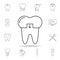 Crowned tooth icon. Detailed set of dental outline line icons. Premium quality graphic design icon. One of the collection icons fo