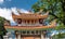 Crowning decoration on gate to temple at Chinese Cemetery in Manila Philippines