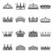 Crowns  coronets  diadems of king  czar black silhouette bold icons set isolated on white