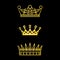 Crowns gold line icons