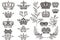 Crowns set or collection in vintage heraldic style for design