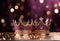 crowns with sparkles and glitters on a table