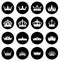 Crowns white icons set