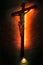 Crucifix of the Catholic Christian faith in silhouette.