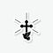 Crucifix and dove christian religion icon sticker sign for mobile concept and web design