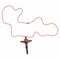 Crucifix and string rope. Christian symbols