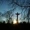 Crucifix in the sunset