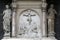 Crucifixion, on the facade of the St. Stephen`s cathedral in Vienna