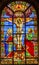 Crucifixion Jesus Stained Glass Saint Louis En L\'ile Church Paris France