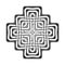 Cruciform logo template in Celtic knots style. Stylish tattoo symbol