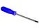 Cruciform screwdriver with blue handle isolated