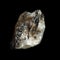 Crude black quartz morion on black background