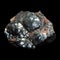 Crude hematite on black background