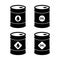 Crude oil barrel icons set