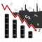 Crude oil price fall down abstract illustration