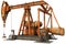 Crude oil pump jack at oilfield. Neural network AI generated