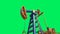 Crude oil pump or oil rig on green screen