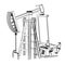 Crude oil pump or oil rig sketch