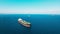 Crude oil tanker ship at anchorage in sea, logistic of crude oil