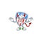 A cruel devil shield badges USA with star Cartoon character design