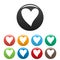 Cruel heart icons set color vector