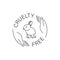 Cruelty free animals friendly thin line rabbit logo