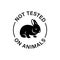 Cruelty free Not tested on animals rabbit logo sticker for animal friendly product packaging