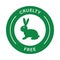 Cruelty Free Silhouette Green Icon. Not Tested on Animals Pictogram. Not Experiment on Rabbit, Bunny Symbol. Natural