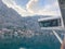 From a cruise balcony looking at Montenegro Village and cruise ship bridge