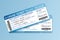Cruise boarding pass design template. Ferry boat ticket mockup. Vector illustration of control coupon for access to ship