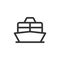 Cruise liner or ferry front view vector outline style icon