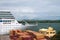 Cruise liner in port. Diego-Surez, Madagascar