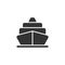 Cruise liner ship front view vector glyph style icon