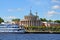 Cruise liner on Volga river in Tver city, Russia