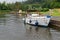 Cruise on the Marne-Rhine Canal among forest landscape